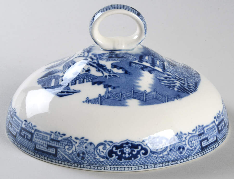Willow Blue (Older, Smooth) Lid for Round Butter by Wedgwood-1