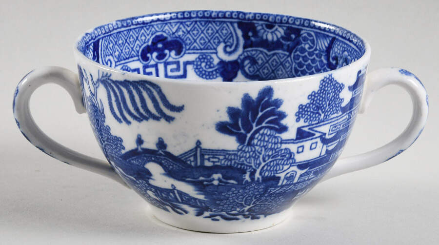 Willow Blue (Older, Smooth) Flat Cream Soup Bowl by Wedgwood-1