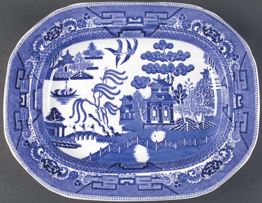 Willow Blue (Older, Smooth) 17" Oval Serving Platter by Wedgwood-1