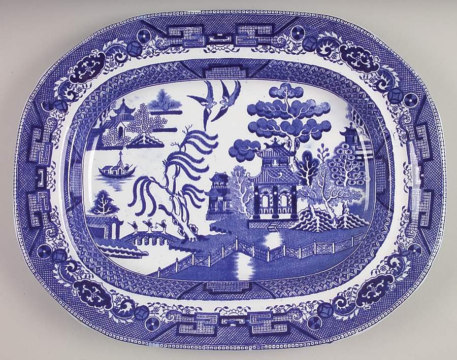 Willow Blue (Older, Smooth) 15" Oval Serving Platter by Wedgwood-1