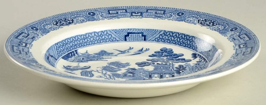 Willow Blue (Older, Smooth) Rim Soup Bowl by Wedgwood-1