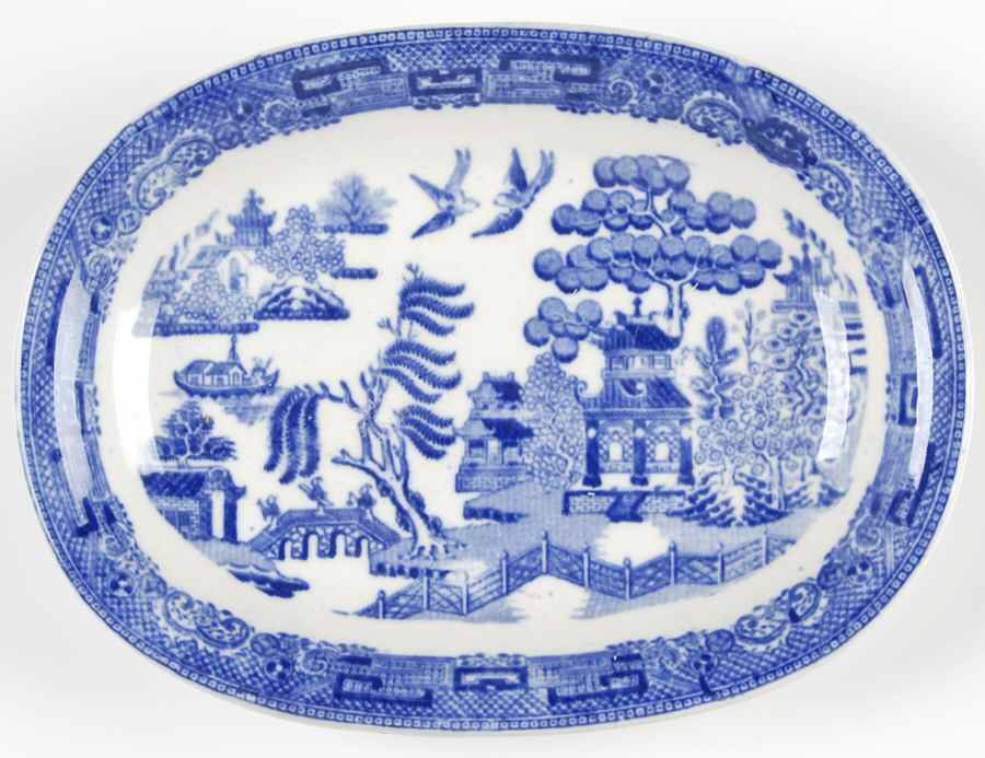 Willow Blue (Older, Smooth) Underplate for Sauce Boat by Wedgwood-1