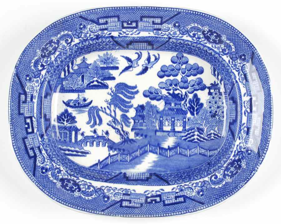 Willow Blue (Older, Smooth) 11" Oval Serving Platter by Wedgwood-1