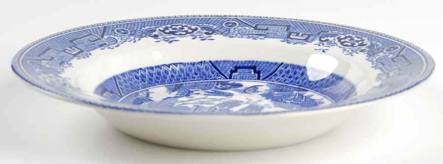 Willow Blue (Older, Smooth) Large Rim Soup Bowl by Wedgwood-1