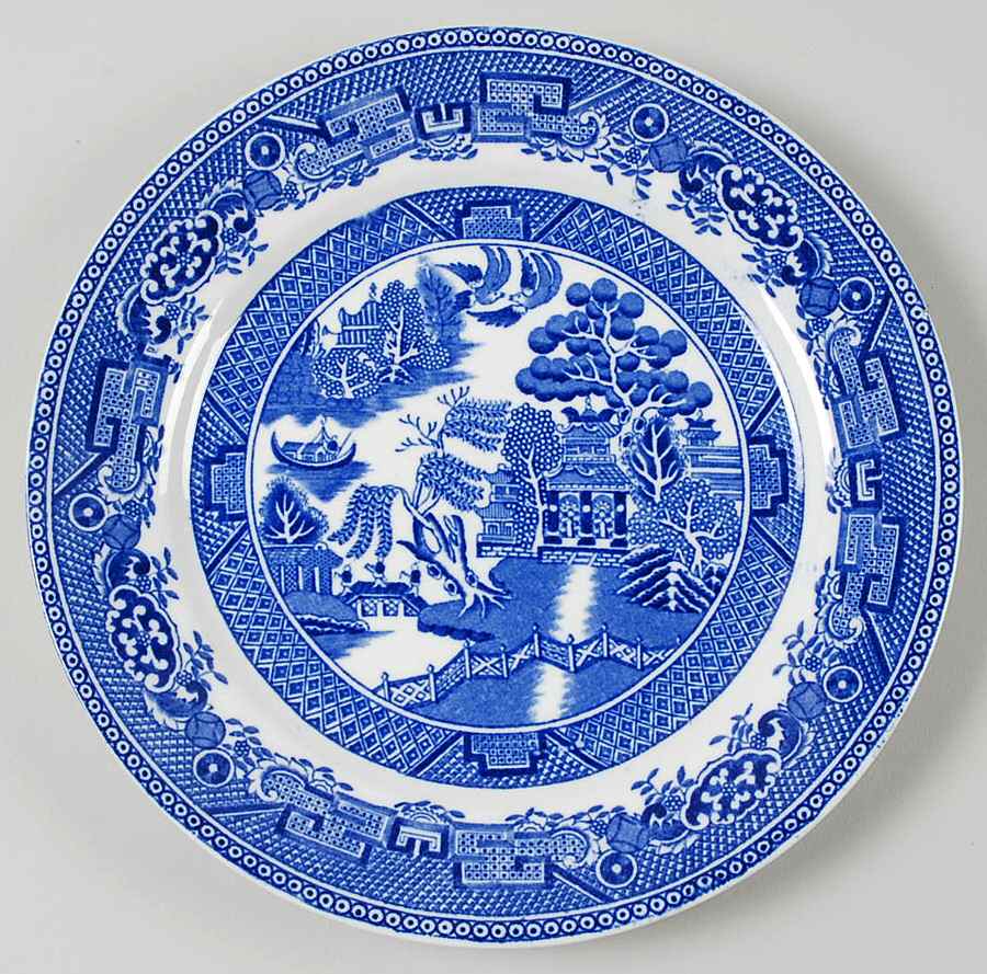Willow Blue (Older, Smooth) Luncheon Plate by Wedgwood-1
