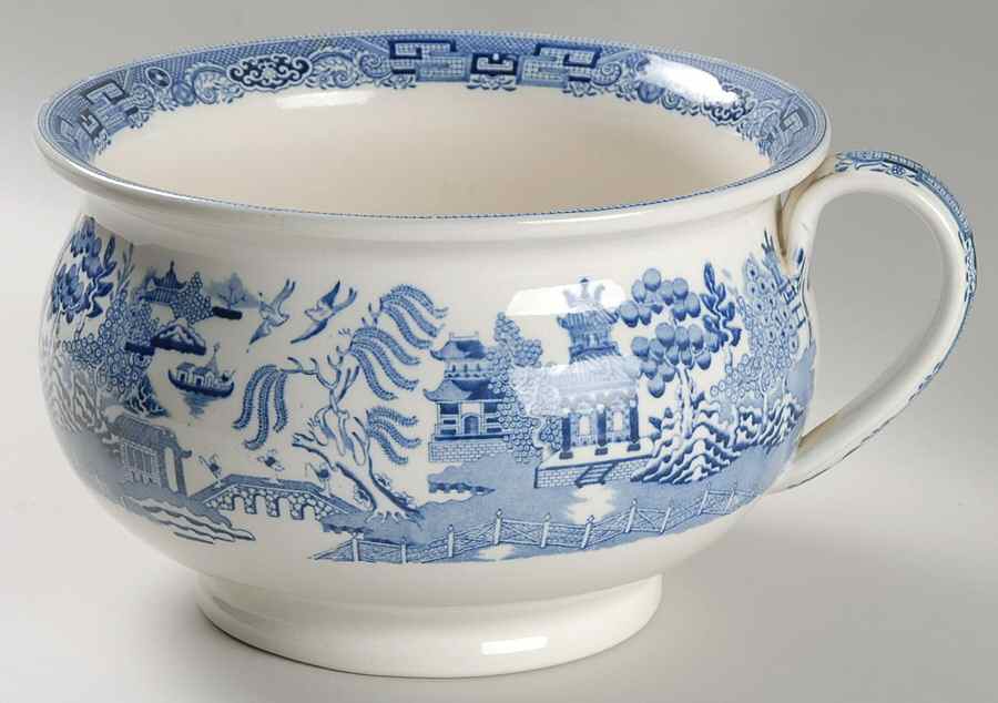 Willow Blue (Older, Smooth) Open Chamber Pot by Wedgwood-1