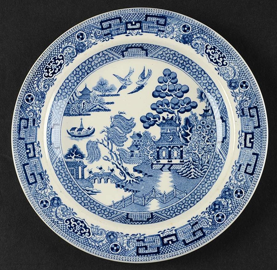 Willow Blue (Older, Smooth) Bread & Butter Plate by Wedgwood-1