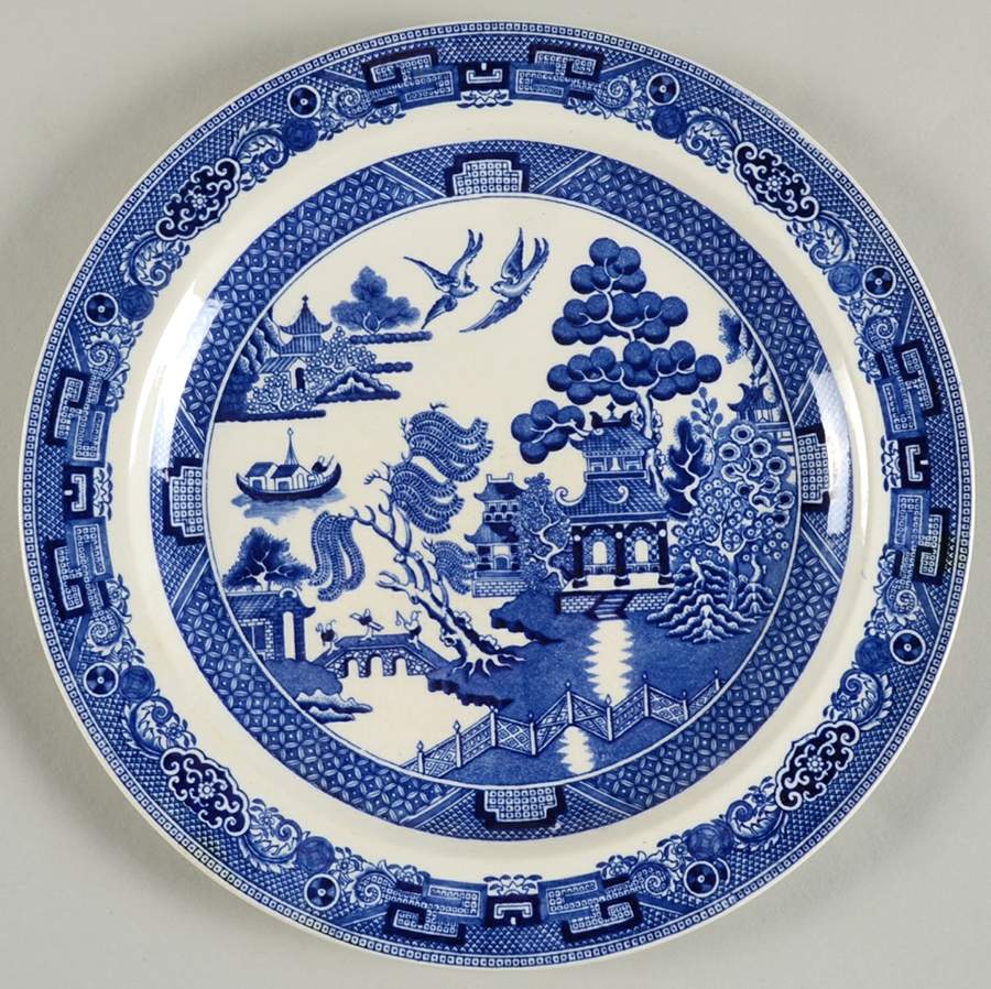 Willow Blue (Older, Smooth) Luncheon Plate by Wedgwood-1