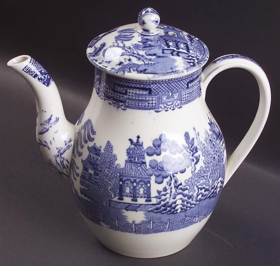 Willow Blue (Older, Smooth) Coffee Pot & Lid by Wedgwood-1