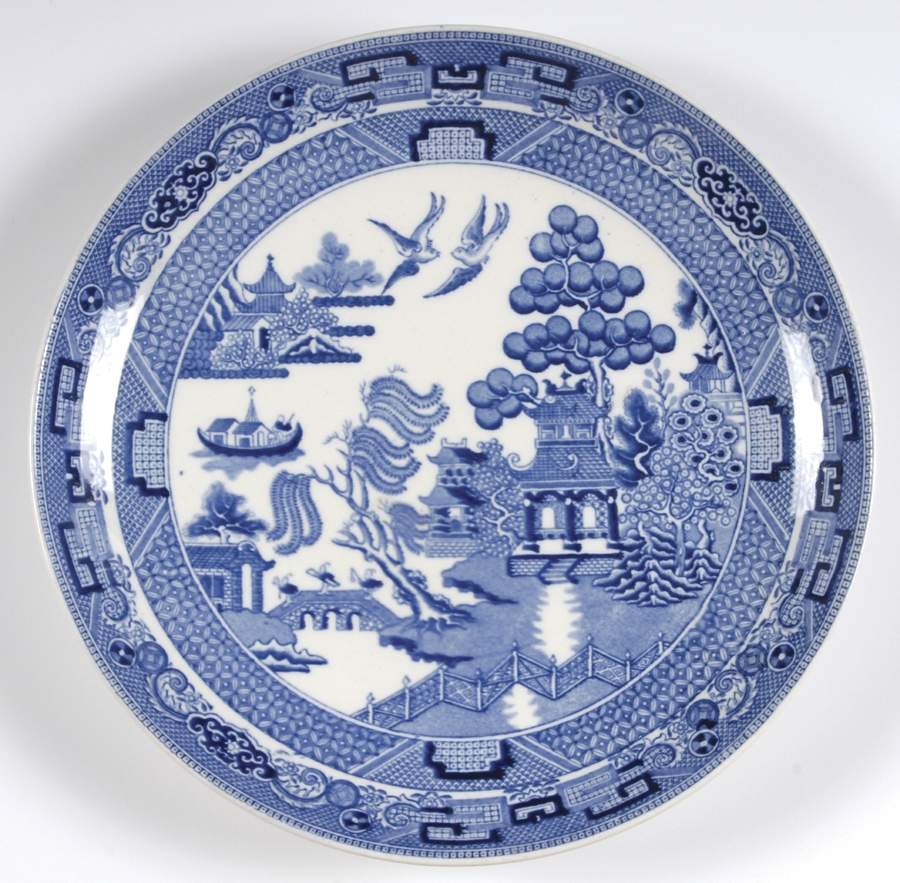 Willow Blue (Older, Smooth) Cake Plate by Wedgwood-1