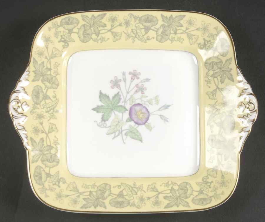 Wildflower Yellow Square Handled Cake Plate by Wedgwood-1