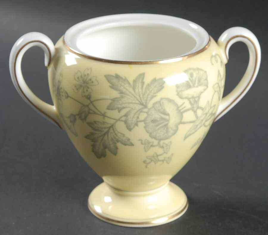 Wildflower Yellow Globe Shape Sugar Bowl No Lid by Wedgwood-1