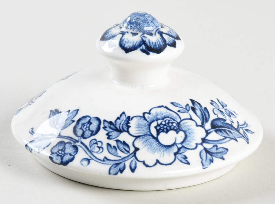 Windermere Blue and White Lid for Sugar Bowl by Wedgwood-1