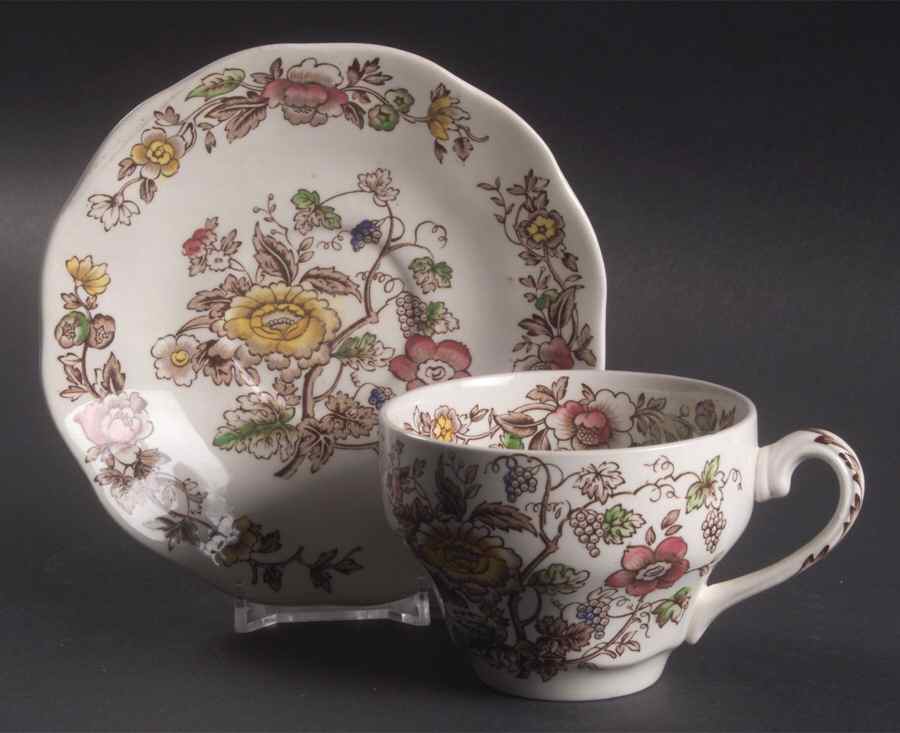Windermere Multicolor Flat Cup & Saucer Set by Wedgwood-1