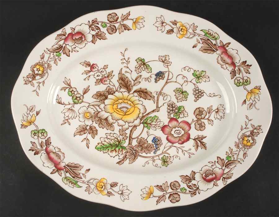 Windermere Multicolor 14" Oval Serving Platter by Wedgwood-1
