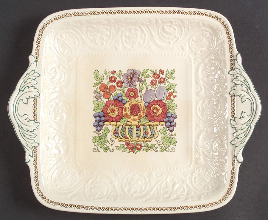 Windermere Multicolor Square Handled Cake Plate by Wedgwood-1