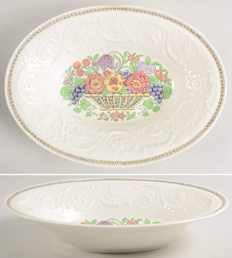 Windermere Multicolor 10" Oval Vegetable Bowl by Wedgwood-1