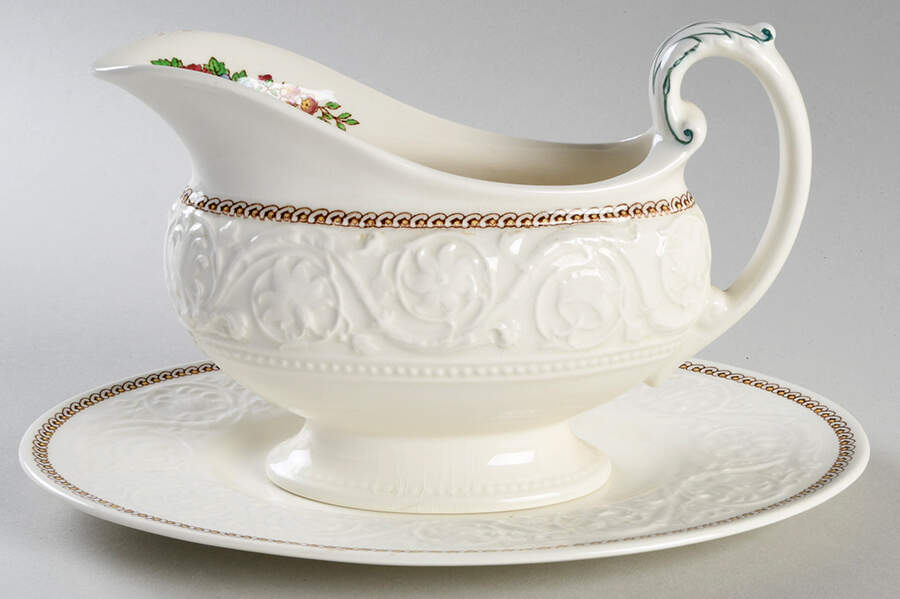 Windermere Multicolor Gravy Boat & Underplate by Wedgwood-1