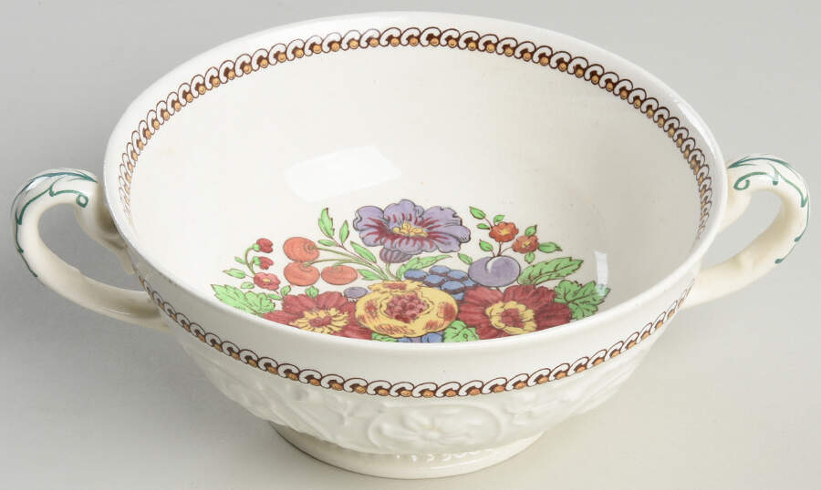 Windermere Multicolor Footed Cream Soup Bowl by Wedgwood-1