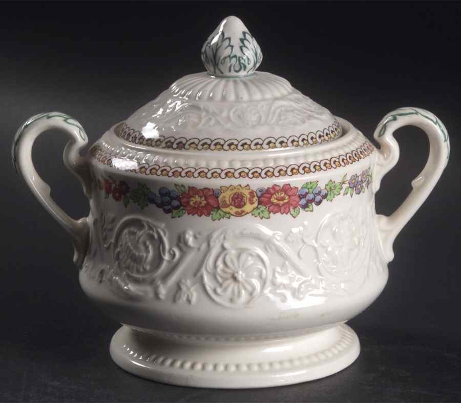 Windermere Multicolor Sugar Bowl & Lid by Wedgwood-1