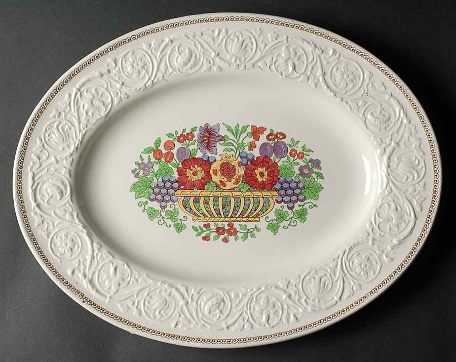 Windermere Multicolor 16" Oval Serving Platter by Wedgwood-1