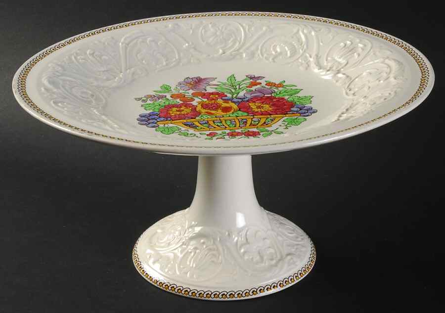 Windermere Multicolor Footed Cake Plate by Wedgwood-1