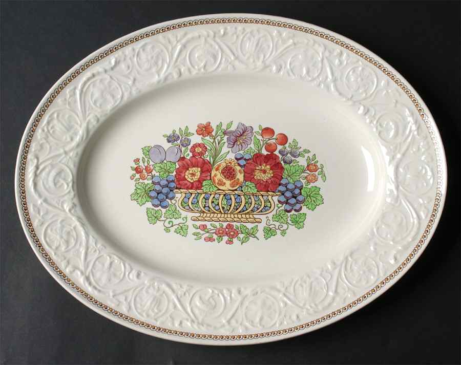 Windermere Multicolor 13" Oval Serving Platter by Wedgwood-1