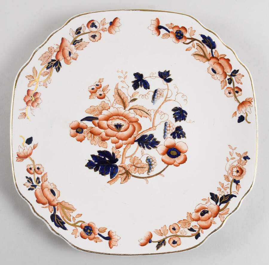 Windermere Orange and Blue Square Cake Plate by Wedgwood-1
