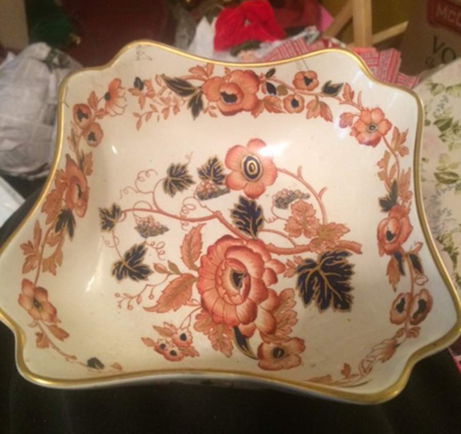 Windermere Orange and Blue 5" Square Sweet Meat by Wedgwood-1