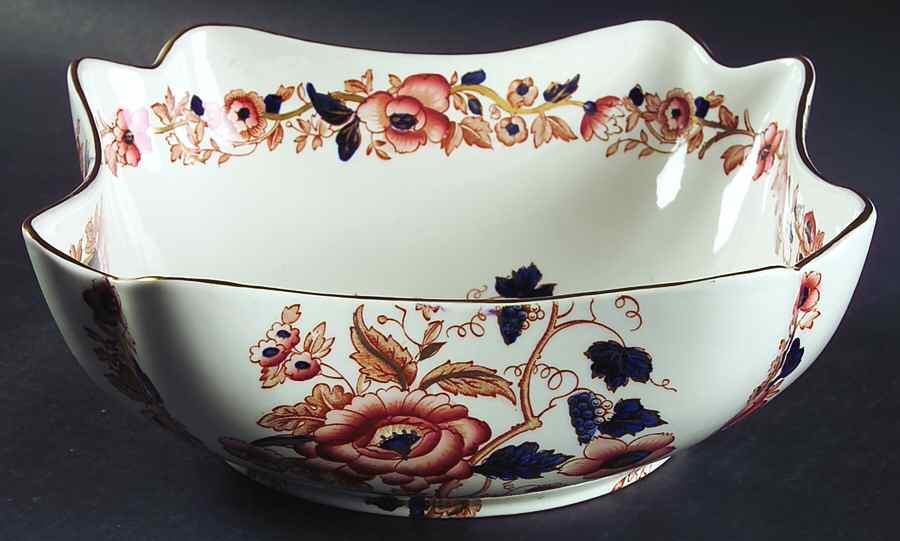 Windermere Orange and Blue 8" Square Vegetable Bowl by Wedgwood-1