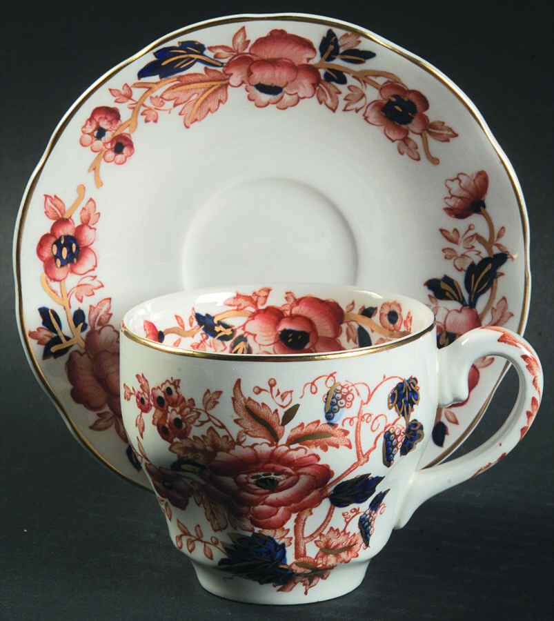 Windermere Orange and Blue Flat Demitasse Cup & Saucer Set by Wedgwood-1
