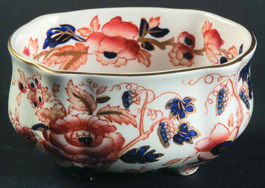 Windermere Orange and Blue Mini Oval Open Sugar Bowl by Wedgwood-1