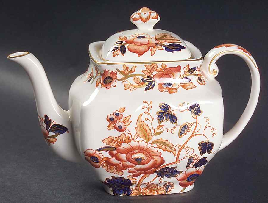 Windermere Orange and Blue Teapot & Lid by Wedgwood-1