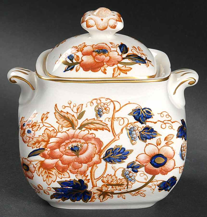 Windermere Orange and Blue Sugar Bowl & Lid by Wedgwood-1