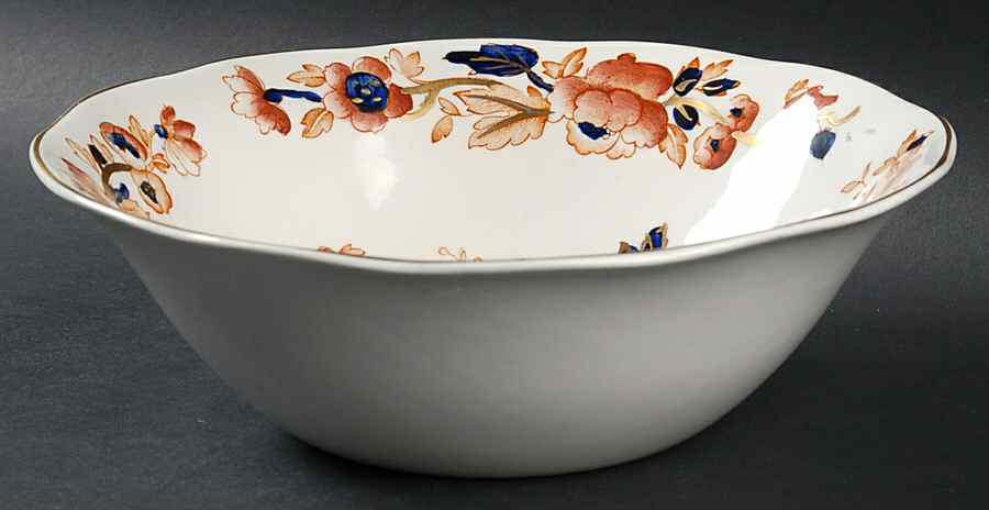Windermere Orange and Blue 8" Round Vegetable Bowl by Wedgwood-1