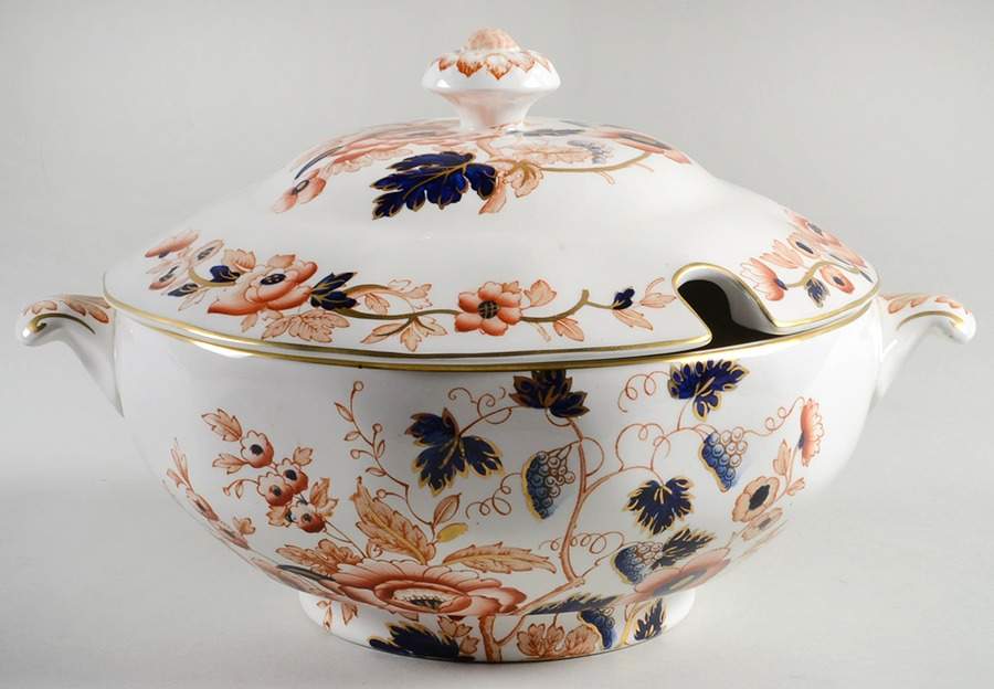 Windermere Orange and Blue Tureen &  Lid by Wedgwood-1