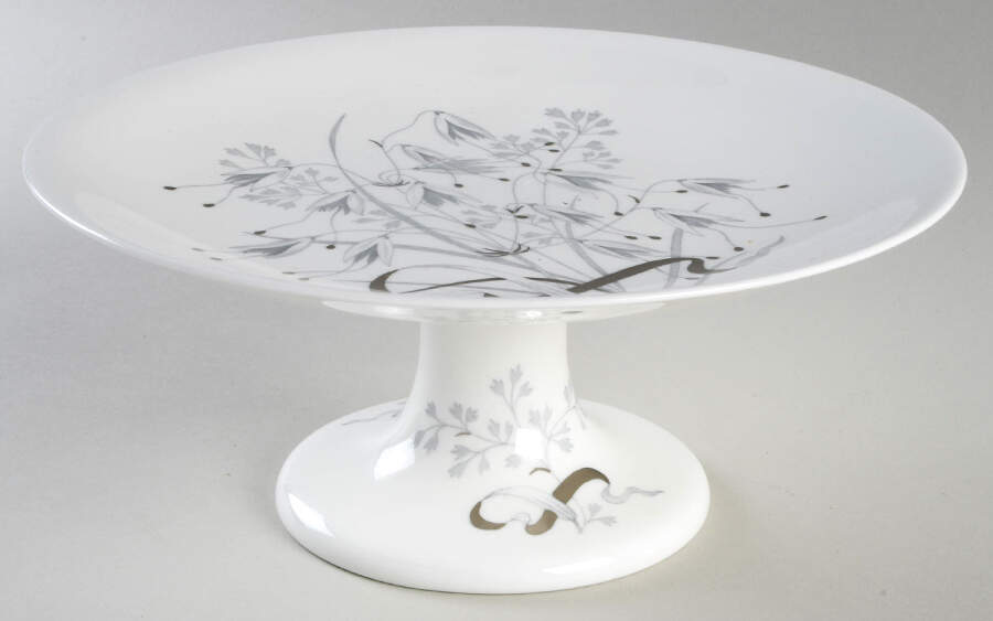Wild Oats Bone China Footed Cake Plate by Wedgwood-1