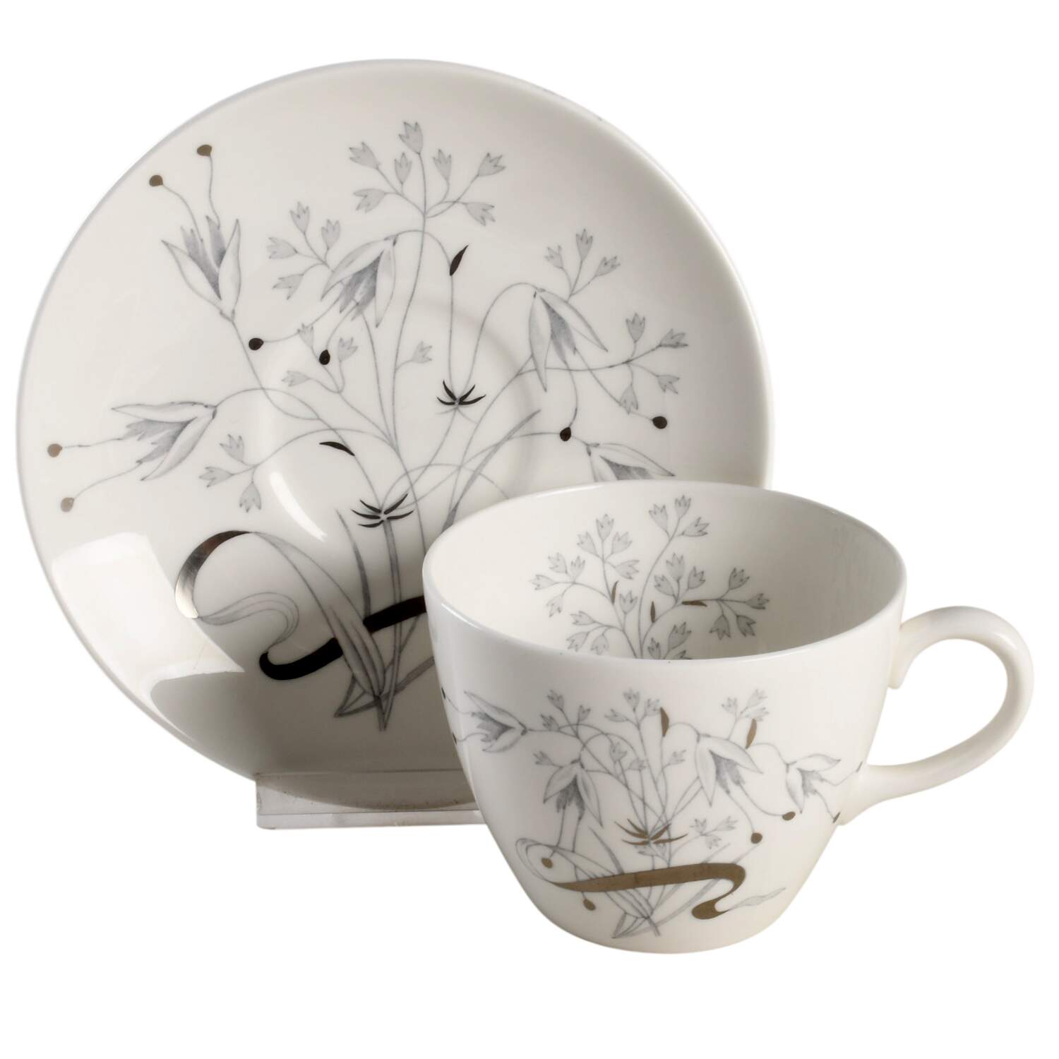 Wild Oats Bone China Flat Cup & Saucer Set by Wedgwood-1