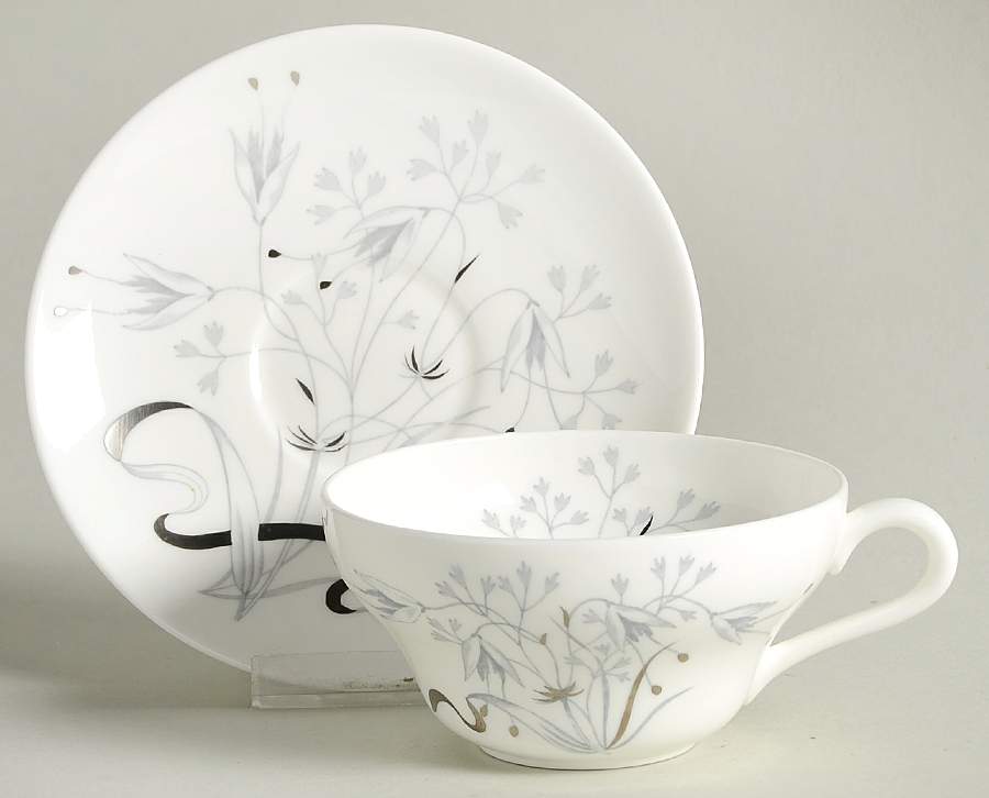 Wild Oats Bone China Flat Cup & Saucer Set by Wedgwood-1