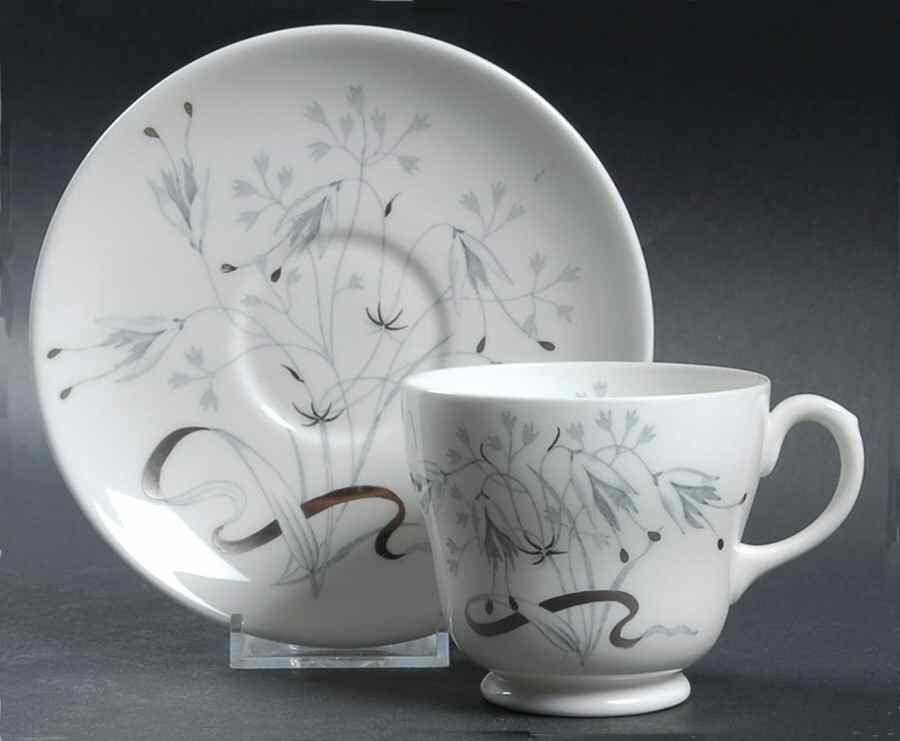 Wild Oats Bone China Footed Cup & Saucer Set by Wedgwood-1