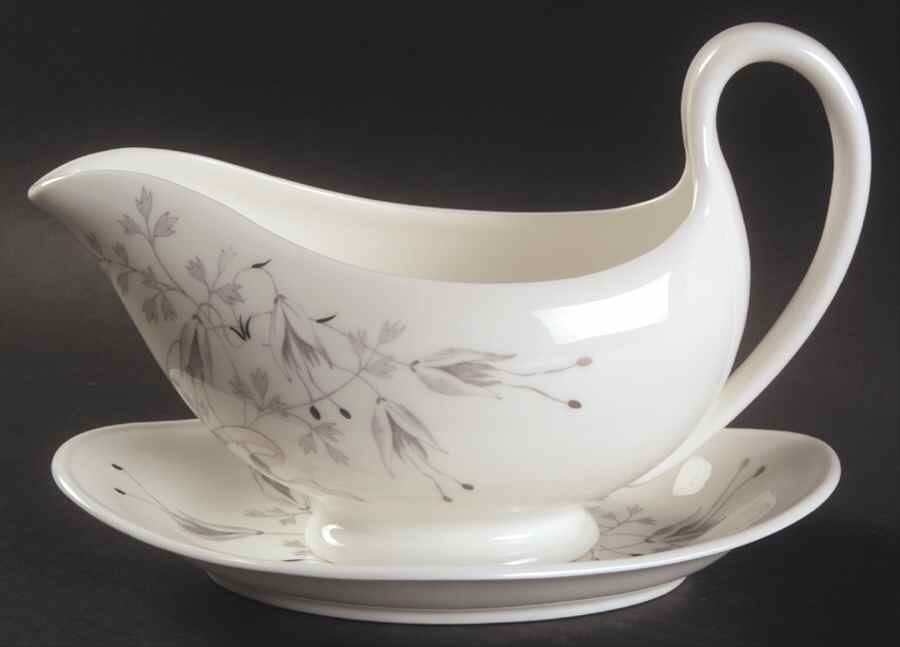 Wild Oats Bone China Gravy Boat & Underplate by Wedgwood-1