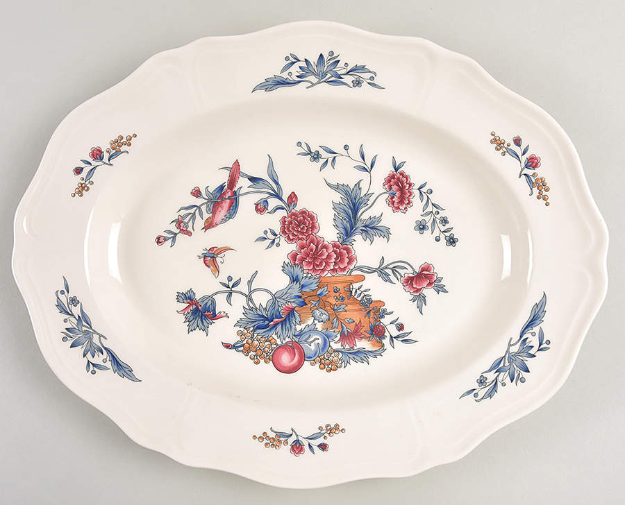 Williamsburg Potpourri 14" Oval Serving Platter by Wedgwood-1