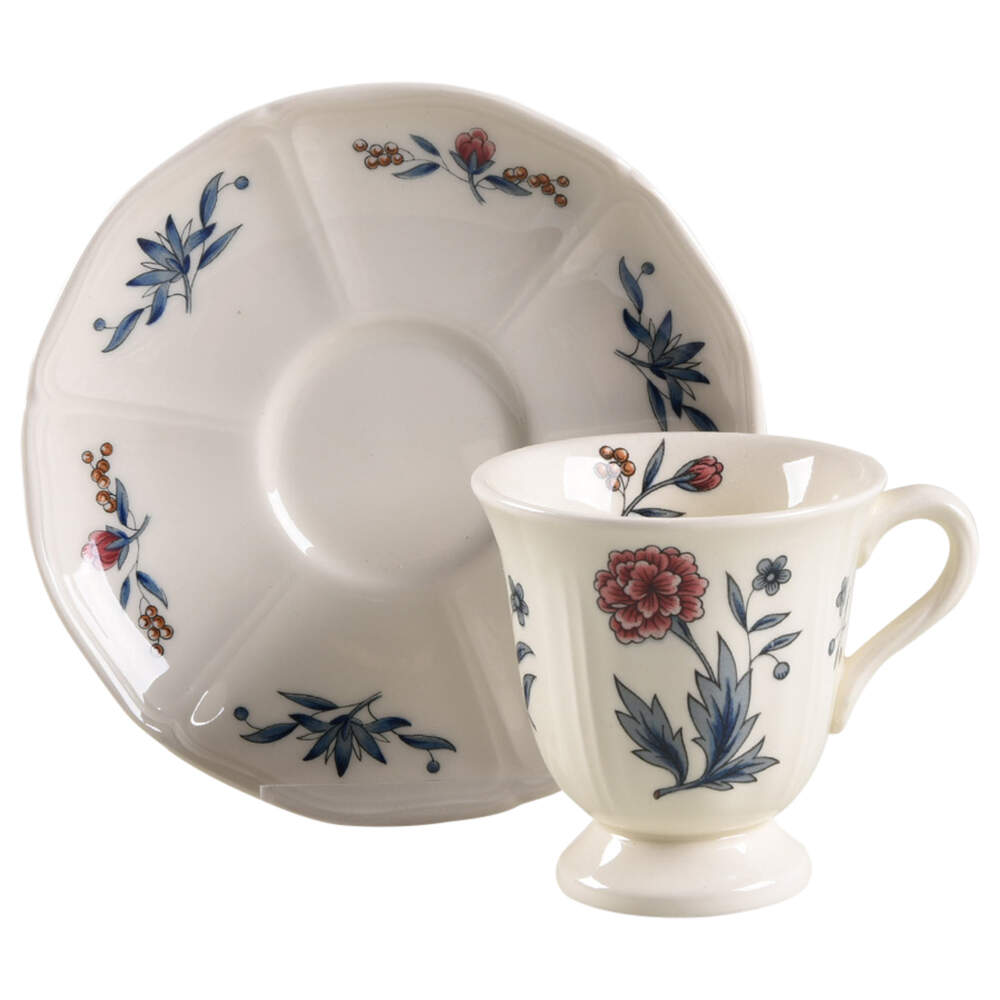 Williamsburg Potpourri Footed Demitasse Cup & Saucer Set by Wedgwood-1