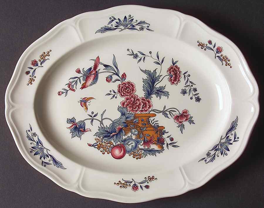 Williamsburg Potpourri 11" Oval Serving Platter by Wedgwood-1