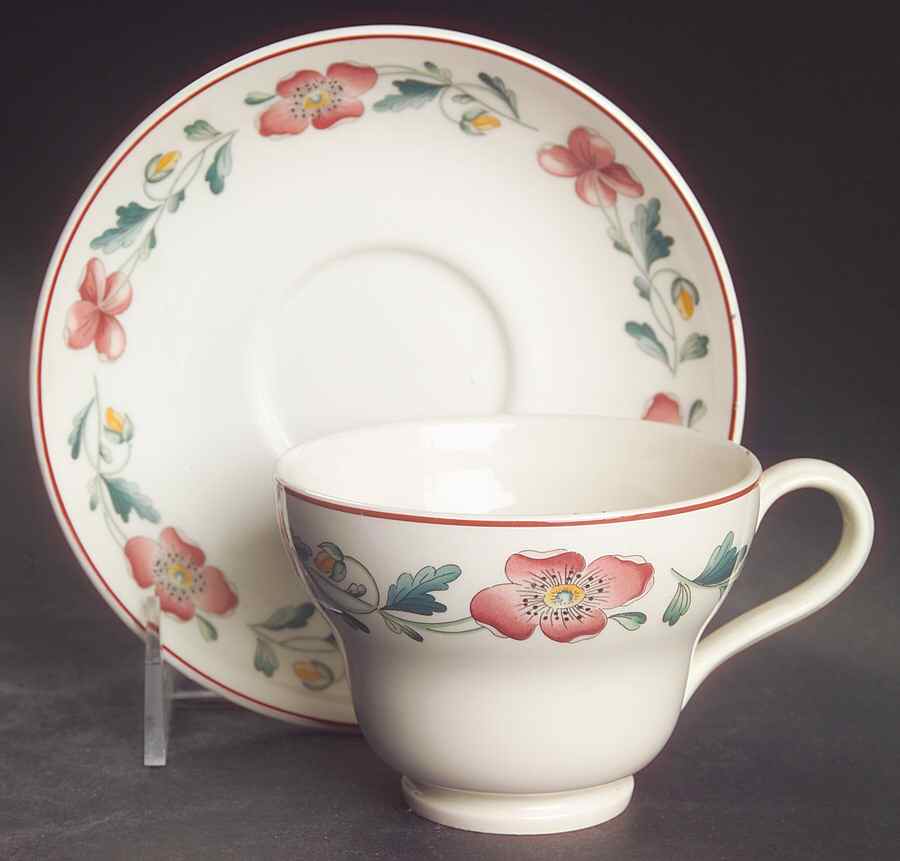 Wild Poppy Footed Cup & Saucer Set by Wedgwood-1