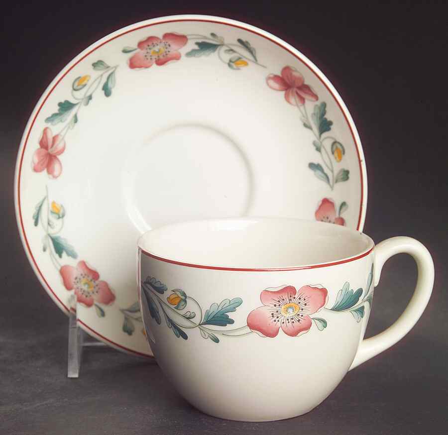 Wild Poppy Flat Cup & Saucer Set by Wedgwood-1