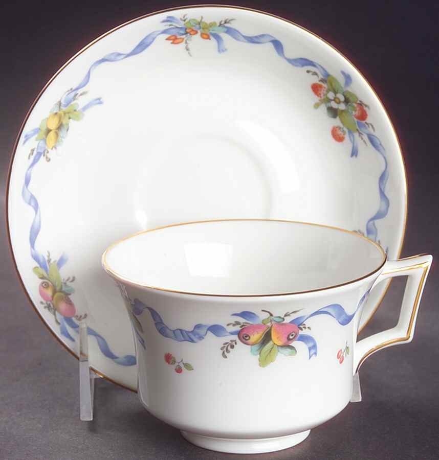 Williamsburg Ribbon Footed Cup & Saucer Set by Wedgwood-1