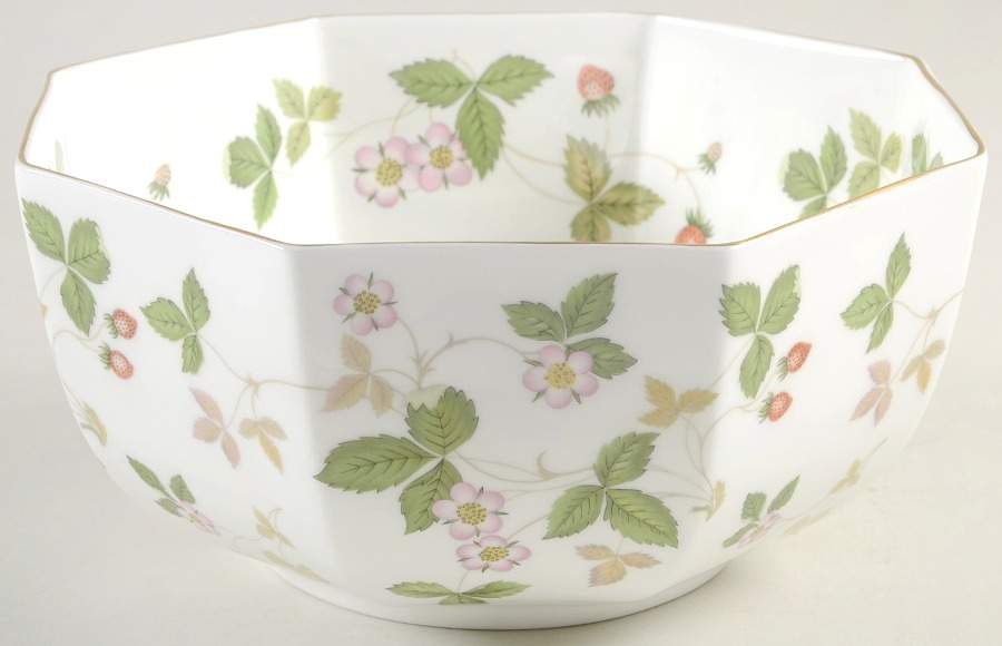 Wild Strawberry (Bone & Oven To Table) 8" Octagonal Serving Bowl by Wedgwood-1