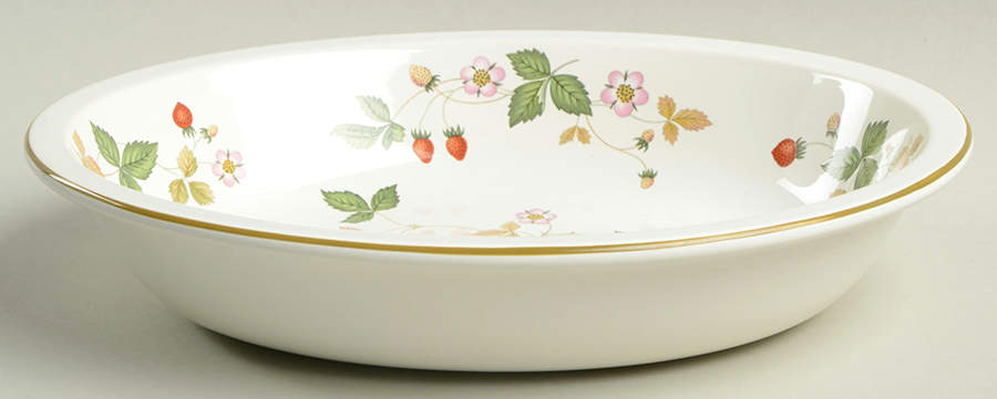 Wild Strawberry (Bone & Oven To Table) 9" Oval Vegetable Bowl by Wedgwood-1