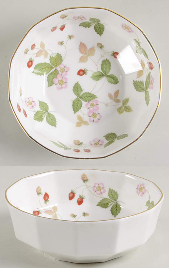 Wild Strawberry (Bone & Oven To Table) 4" Octagonal Vegetable Bowl by Wedgwood-1
